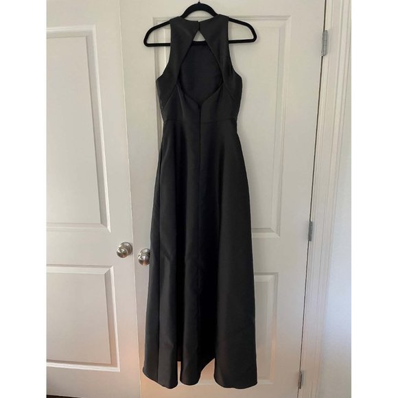 Alfred Sung Sleeveless Open-Back A-Line Bridesmaid Dress in Black - Picture 4 of 9